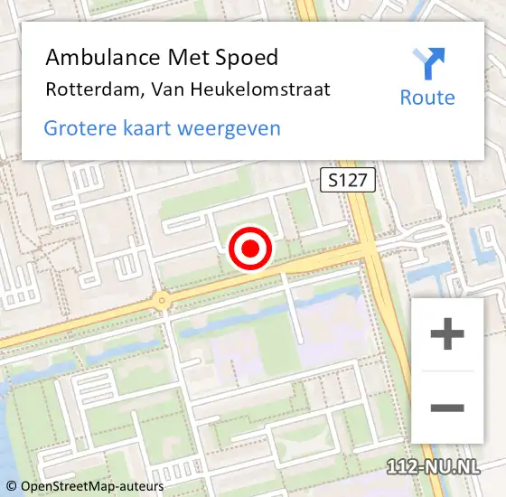 Locatie op kaart van de 112 melding: Ambulance Met Spoed Naar Rotterdam, Van Heukelomstraat op 21 oktober 2024 00:18