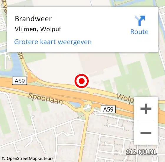 Locatie op kaart van de 112 melding: Brandweer Vlijmen, Wolput op 24 oktober 2014 08:49