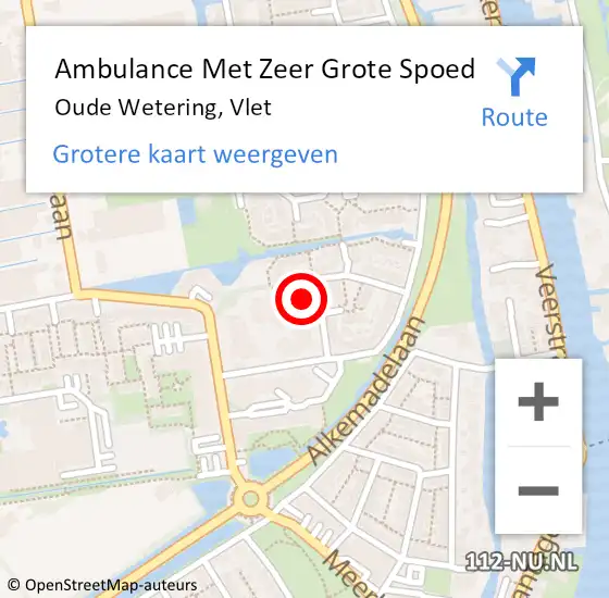 Locatie op kaart van de 112 melding: Ambulance Met Zeer Grote Spoed Naar Oude Wetering, Vlet op 21 oktober 2024 07:14