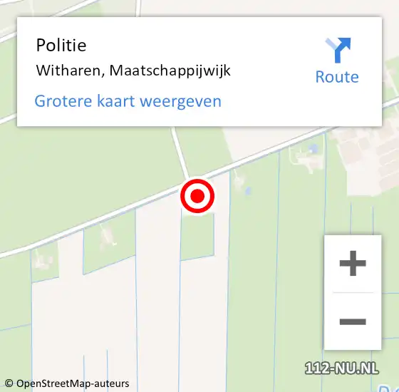 Locatie op kaart van de 112 melding: Politie Witharen, Maatschappijwijk op 21 oktober 2024 07:45