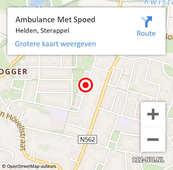 Locatie op kaart van de 112 melding: Ambulance Met Spoed Naar Helden, Sterappel op 24 oktober 2014 09:00