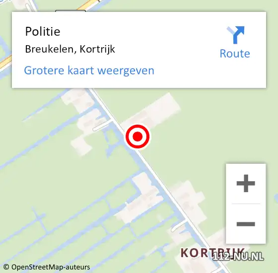 Locatie op kaart van de 112 melding: Politie Breukelen, Kortrijk op 21 oktober 2024 08:57