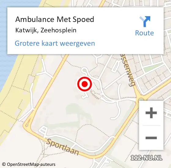 Locatie op kaart van de 112 melding: Ambulance Met Spoed Naar Katwijk, Zeehosplein op 21 oktober 2024 10:17