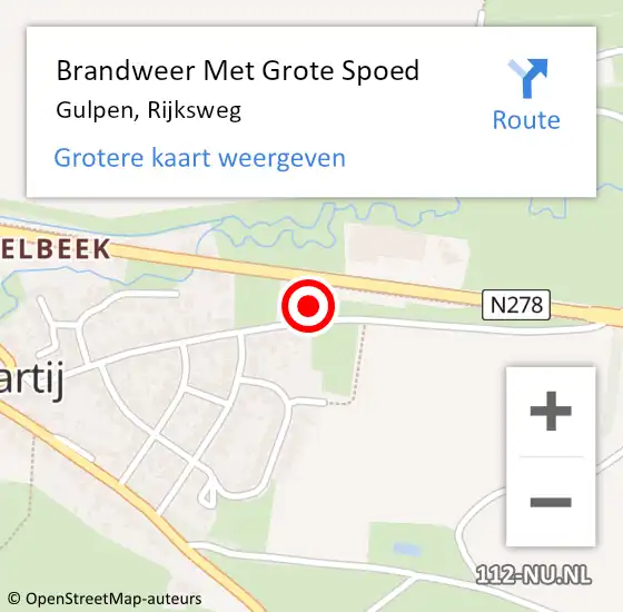 Locatie op kaart van de 112 melding: Brandweer Met Grote Spoed Naar Gulpen, Rijksweg op 21 oktober 2024 10:21