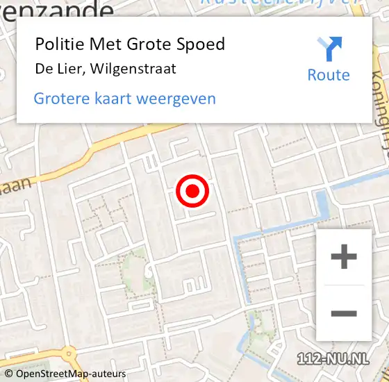 Locatie op kaart van de 112 melding: Politie Met Grote Spoed Naar De Lier, Wilgenstraat op 21 oktober 2024 11:27