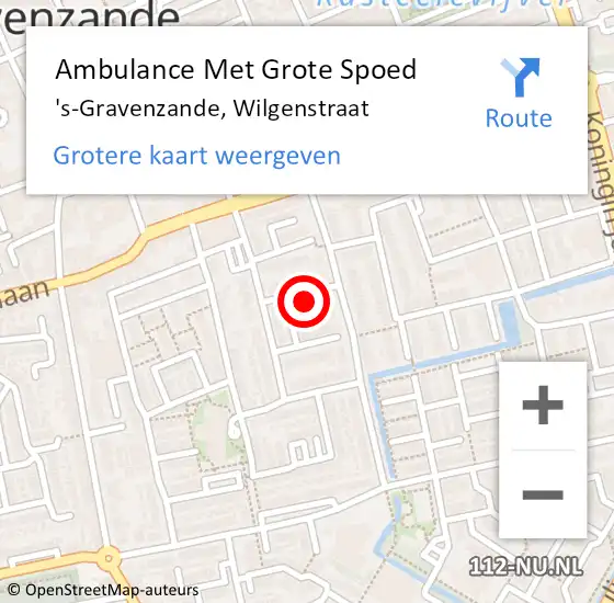 Locatie op kaart van de 112 melding: Ambulance Met Grote Spoed Naar De Lier, Wilgenstraat op 21 oktober 2024 11:27