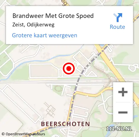 Locatie op kaart van de 112 melding: Brandweer Met Grote Spoed Naar Zeist, Odijkerweg op 21 oktober 2024 11:35