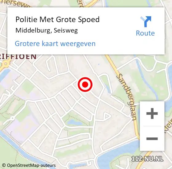 Locatie op kaart van de 112 melding: Politie Met Grote Spoed Naar Middelburg, Seisweg op 21 oktober 2024 11:42