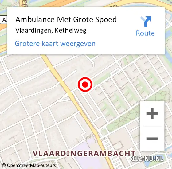 Locatie op kaart van de 112 melding: Ambulance Met Grote Spoed Naar Vlaardingen, Kethelweg op 21 oktober 2024 11:55