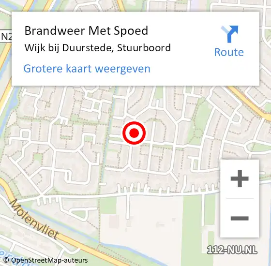 Locatie op kaart van de 112 melding: Brandweer Met Spoed Naar Wijk bij Duurstede, Stuurboord op 21 oktober 2024 12:15