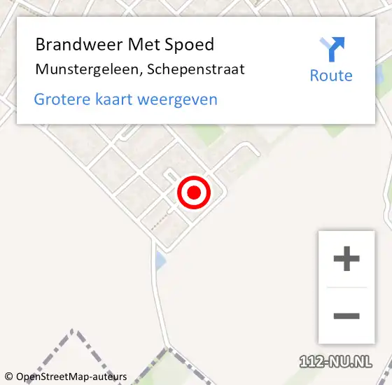 Locatie op kaart van de 112 melding: Brandweer Met Spoed Naar Munstergeleen, Schepenstraat op 21 oktober 2024 12:42