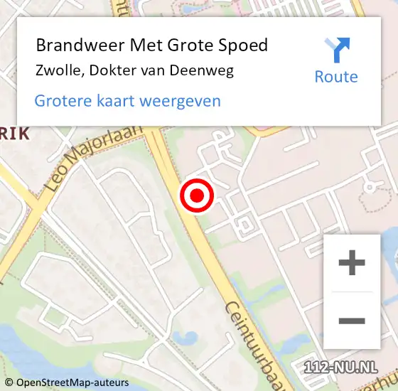 Locatie op kaart van de 112 melding: Brandweer Met Grote Spoed Naar Zwolle, Dokter van Deenweg op 21 oktober 2024 12:55