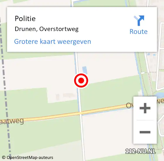 Locatie op kaart van de 112 melding: Politie Drunen, Overstortweg op 21 oktober 2024 13:08