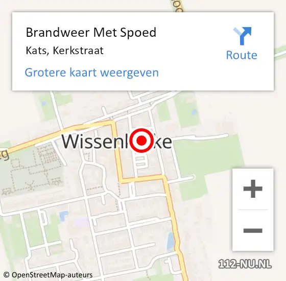 Locatie op kaart van de 112 melding: Brandweer Met Spoed Naar Kats, Kerkstraat op 21 oktober 2024 14:14