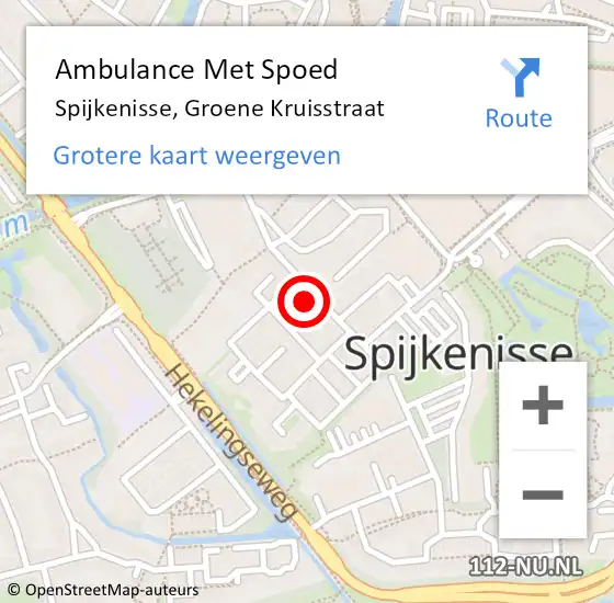 Locatie op kaart van de 112 melding: Ambulance Met Spoed Naar Spijkenisse, Groene Kruisstraat op 21 oktober 2024 14:15