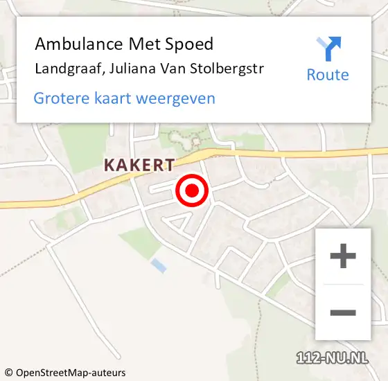 Locatie op kaart van de 112 melding: Ambulance Met Spoed Naar Landgraaf, Juliana Van Stolbergstr op 24 oktober 2014 09:43