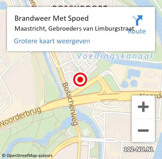 Locatie op kaart van de 112 melding: Brandweer Met Spoed Naar Maastricht, Gebroeders van Limburgstraat op 21 oktober 2024 16:16