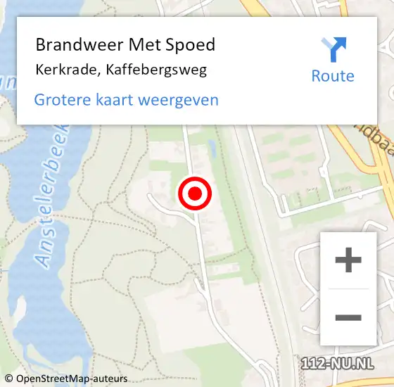 Locatie op kaart van de 112 melding: Brandweer Met Spoed Naar Kerkrade, Kaffebergsweg op 21 oktober 2024 16:37