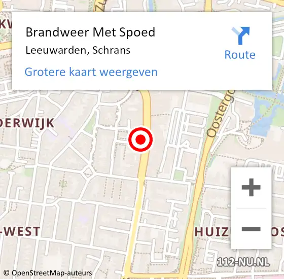 Locatie op kaart van de 112 melding: Brandweer Met Spoed Naar Leeuwarden, Schrans op 21 oktober 2024 17:02