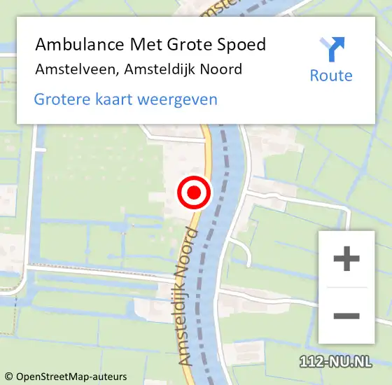 Locatie op kaart van de 112 melding: Ambulance Met Grote Spoed Naar Amstelveen, Amsteldijk Noord op 21 oktober 2024 17:26