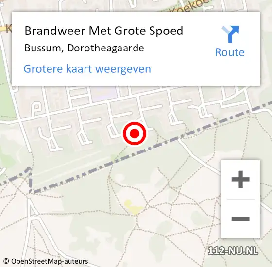 Locatie op kaart van de 112 melding: Brandweer Met Grote Spoed Naar Bussum, Dorotheagaarde op 21 oktober 2024 17:41