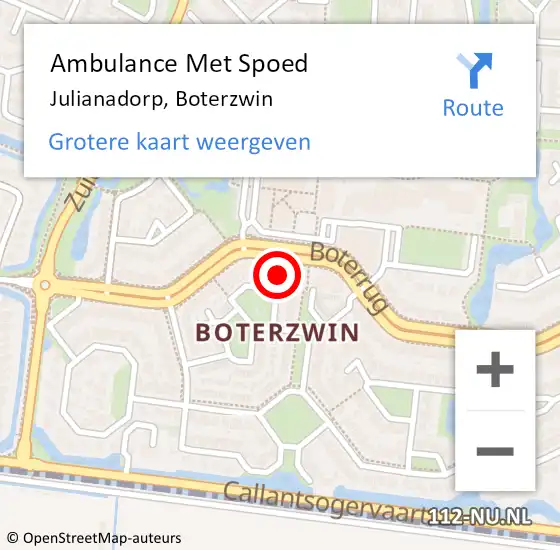 Locatie op kaart van de 112 melding: Ambulance Met Spoed Naar Julianadorp, Boterzwin op 21 oktober 2024 18:09