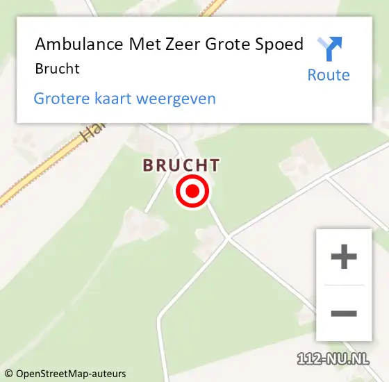 Locatie op kaart van de 112 melding: Ambulance Met Zeer Grote Spoed Naar Brucht op 21 oktober 2024 18:50