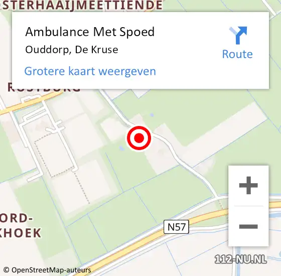 Locatie op kaart van de 112 melding: Ambulance Met Spoed Naar Ouddorp, De Kruse op 21 oktober 2024 19:21