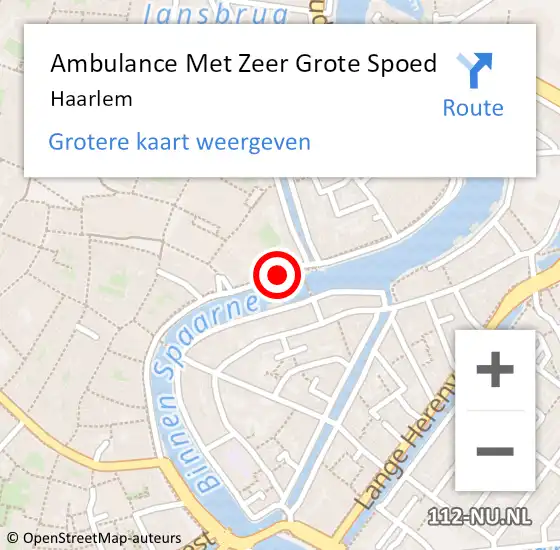 Locatie op kaart van de 112 melding: Ambulance Met Zeer Grote Spoed Naar Haarlem op 21 oktober 2024 19:26