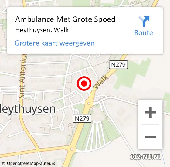 Locatie op kaart van de 112 melding: Ambulance Met Grote Spoed Naar Heythuysen, Walk op 21 oktober 2024 19:31