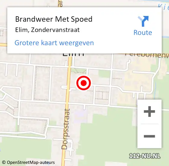 Locatie op kaart van de 112 melding: Brandweer Met Spoed Naar Elim, Zondervanstraat op 21 oktober 2024 19:37