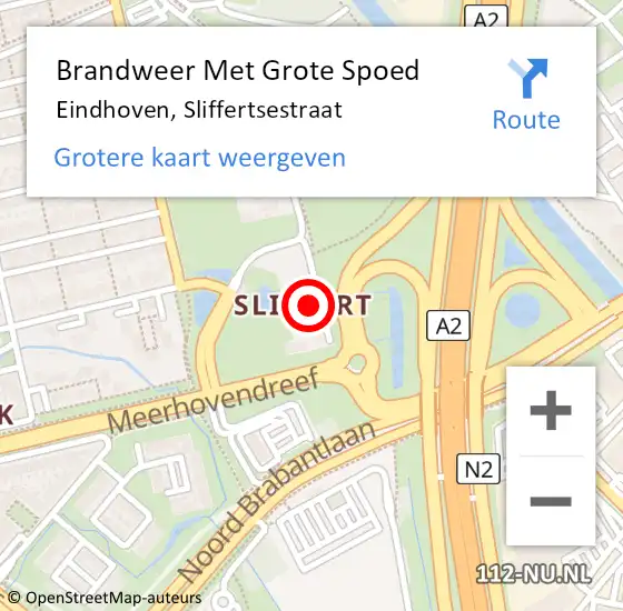 Locatie op kaart van de 112 melding: Brandweer Met Grote Spoed Naar Eindhoven, Sliffertsestraat op 21 oktober 2024 20:41