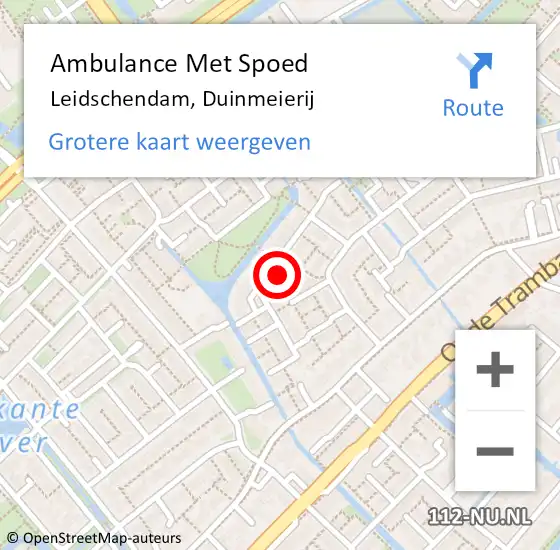 Locatie op kaart van de 112 melding: Ambulance Met Spoed Naar Leidschendam, Duinmeierij op 21 oktober 2024 21:06