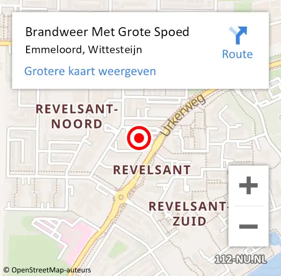 Locatie op kaart van de 112 melding: Brandweer Met Grote Spoed Naar Emmeloord, Wittesteijn op 21 oktober 2024 21:37