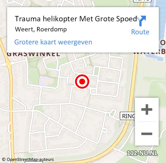 Locatie op kaart van de 112 melding: Trauma helikopter Met Grote Spoed Naar Weert, Roerdomp op 21 oktober 2024 22:22