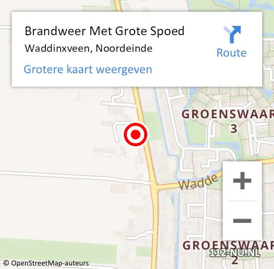 Locatie op kaart van de 112 melding: Brandweer Met Grote Spoed Naar Waddinxveen, Noordeinde op 21 oktober 2024 22:52