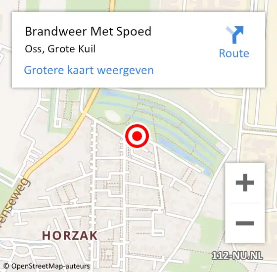 Locatie op kaart van de 112 melding: Brandweer Met Spoed Naar Oss, Grote Kuil op 21 oktober 2024 23:21