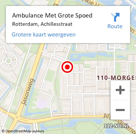 Locatie op kaart van de 112 melding: Ambulance Met Grote Spoed Naar Rotterdam, Achillesstraat op 21 oktober 2024 23:41