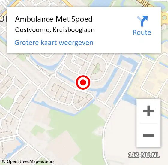 Locatie op kaart van de 112 melding: Ambulance Met Spoed Naar Oostvoorne, Kruisbooglaan op 22 oktober 2024 01:02