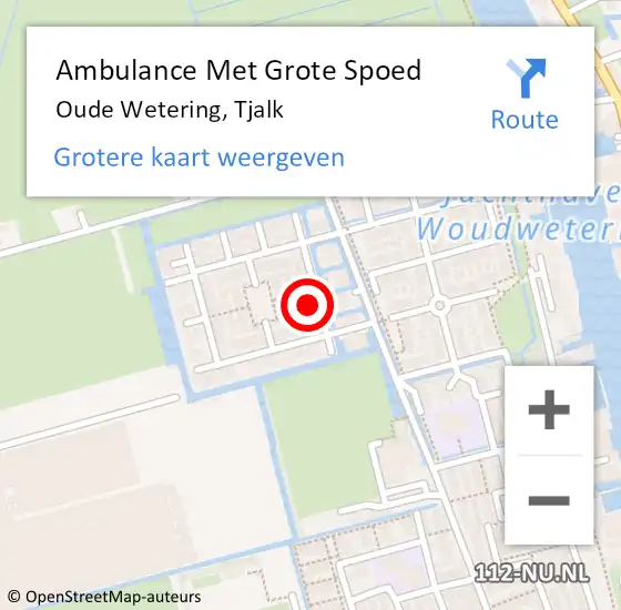 Locatie op kaart van de 112 melding: Ambulance Met Grote Spoed Naar Oude Wetering, Tjalk op 22 oktober 2024 01:35