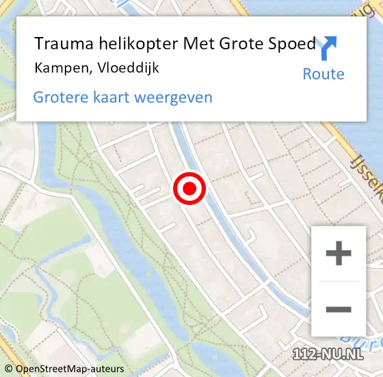 Locatie op kaart van de 112 melding: Trauma helikopter Met Grote Spoed Naar Kampen, Vloeddijk op 22 oktober 2024 03:10