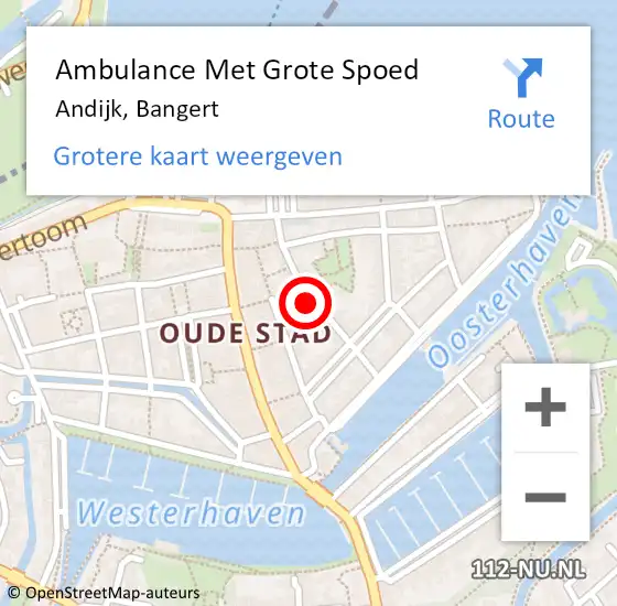 Locatie op kaart van de 112 melding: Ambulance Met Grote Spoed Naar Andijk, Bangert op 22 oktober 2024 03:44