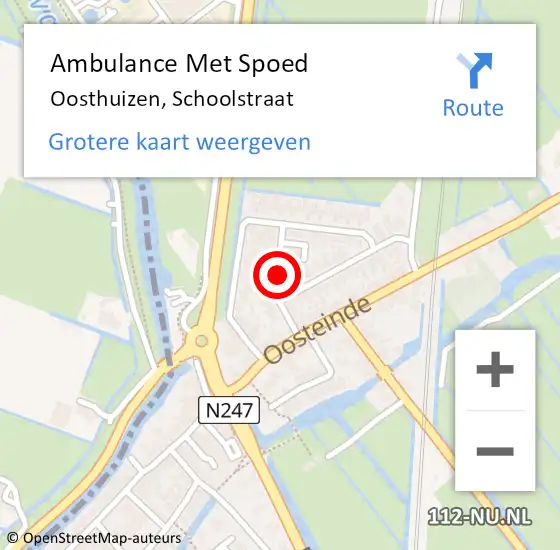 Locatie op kaart van de 112 melding: Ambulance Met Spoed Naar Oosthuizen, Schoolstraat op 22 oktober 2024 06:42