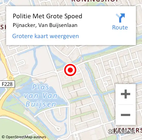 Locatie op kaart van de 112 melding: Politie Met Grote Spoed Naar Pijnacker, Van Buijsenlaan op 22 oktober 2024 06:49