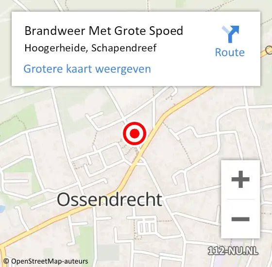 Locatie op kaart van de 112 melding: Brandweer Met Grote Spoed Naar Hoogerheide, Schapendreef op 22 oktober 2024 08:05