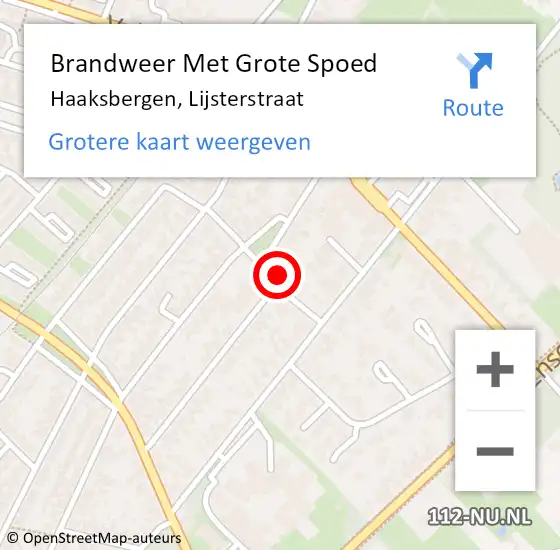 Locatie op kaart van de 112 melding: Brandweer Met Grote Spoed Naar Renkum, Lijsterstraat op 22 oktober 2024 08:11