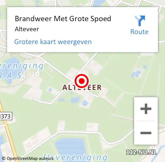 Locatie op kaart van de 112 melding: Brandweer Met Grote Spoed Naar Alteveer op 24 oktober 2014 10:44