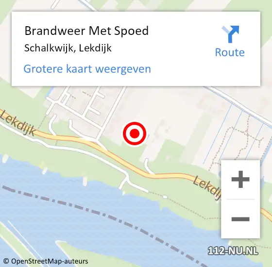 Locatie op kaart van de 112 melding: Brandweer Met Spoed Naar Schalkwijk, Lekdijk op 22 oktober 2024 09:46