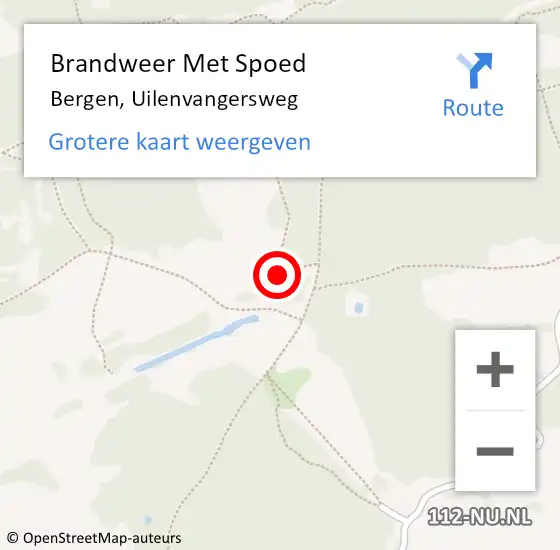 Locatie op kaart van de 112 melding: Brandweer Met Spoed Naar Bergen, Uilenvangersweg op 22 oktober 2024 09:59