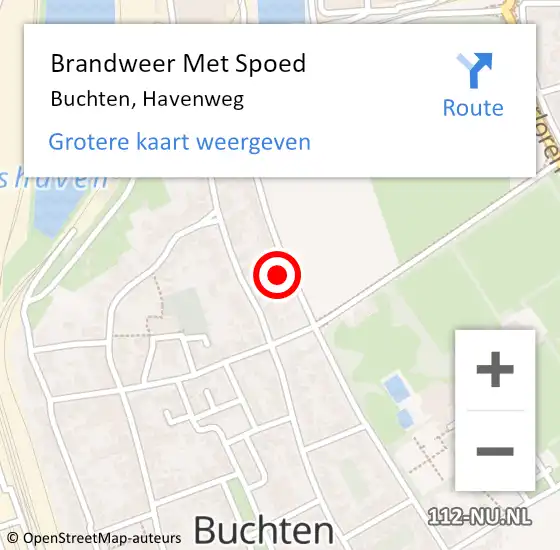 Locatie op kaart van de 112 melding: Brandweer Met Spoed Naar Buchten, Havenweg op 22 oktober 2024 10:11